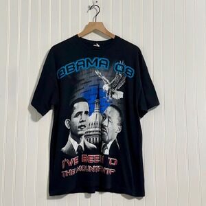 Vintage Obama 08 T-Shirt XL Screen Stars MLK I've Been To The Mountaintop Black